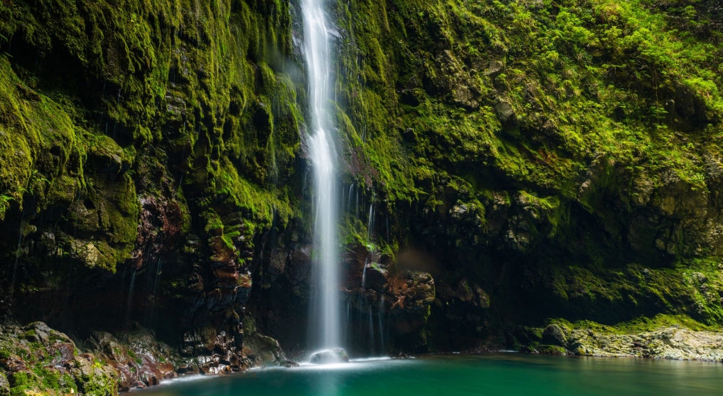 Caldeirao Verde Natural Waterfall in Madeira Portugal Island